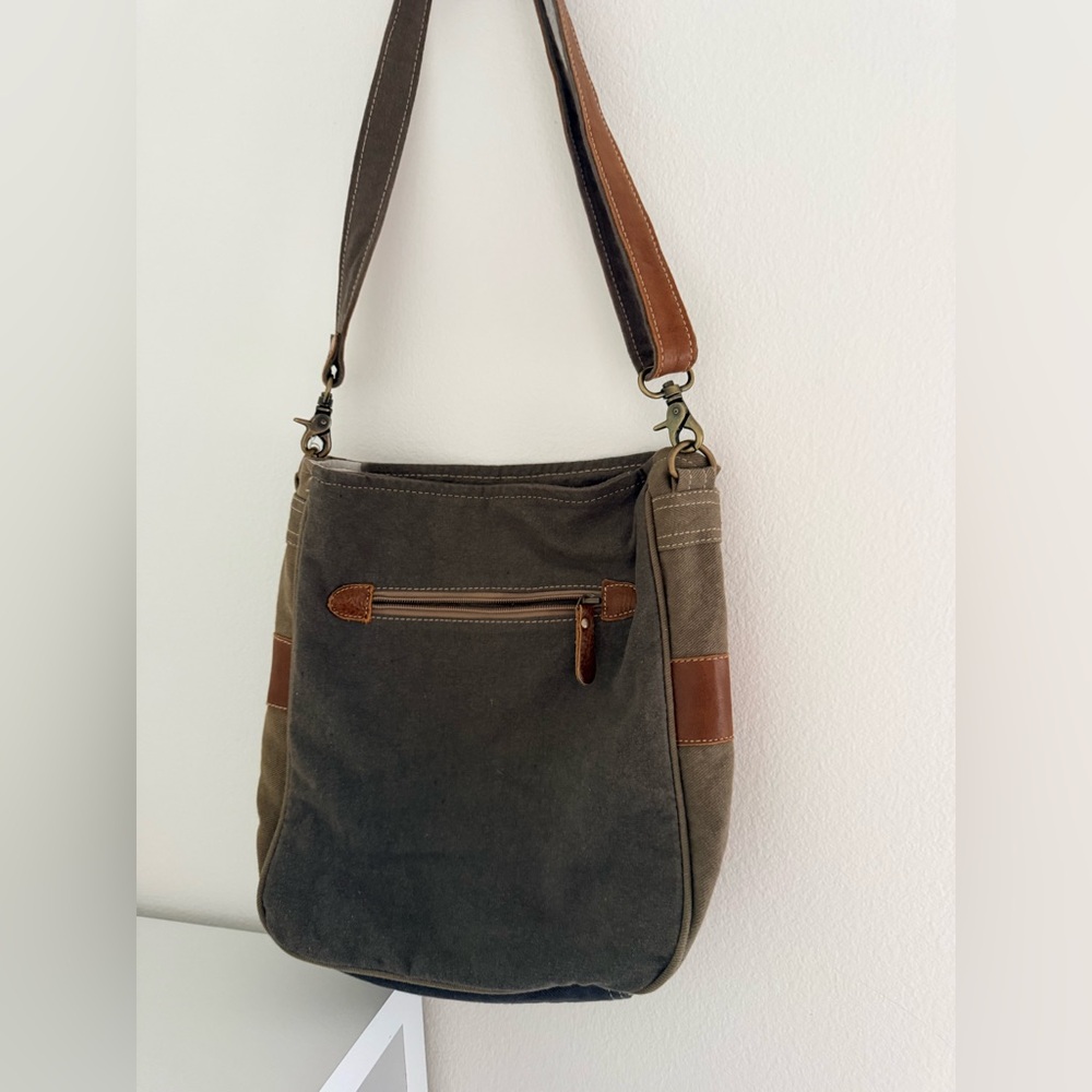 Myra Bag Brown and Gray Floral Shoulder Bag - Picture 2 of 5